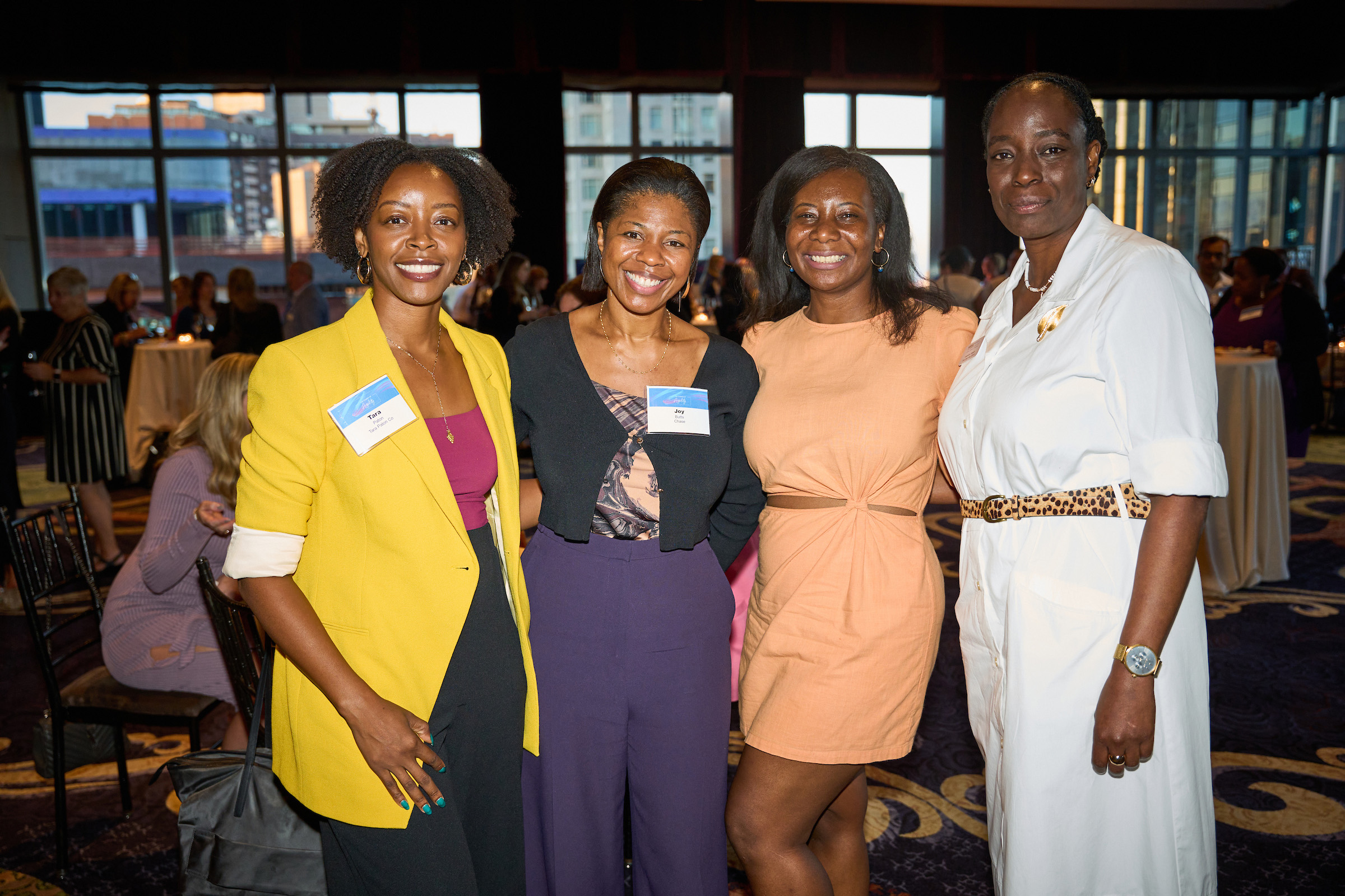 A group of diverse businesswomen networking